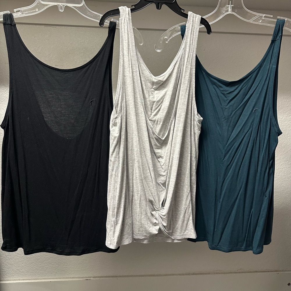 ZYIA swirl tank Black, White, and Teal Tank Tops